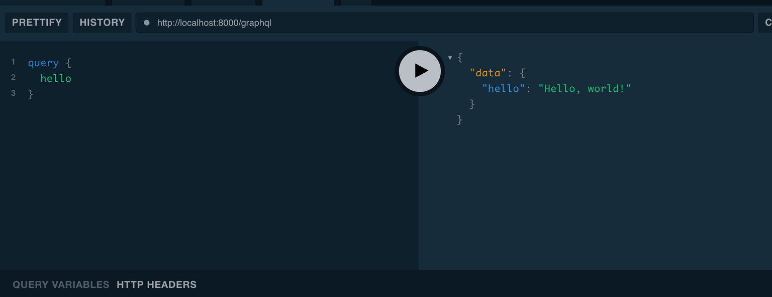 GraphQL Playground - Hello World Query